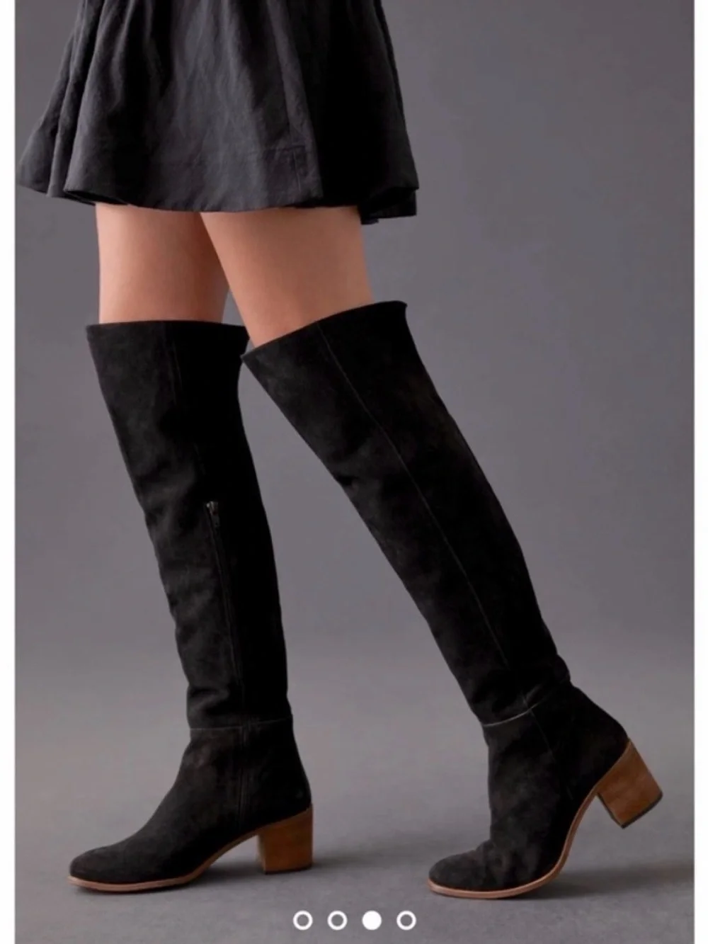 New Anthropologie Over The Knee High Boots Suede Black Size 40 US 9-9.5